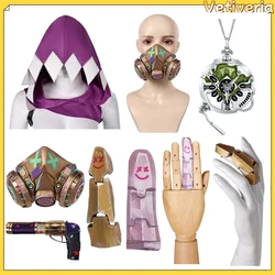 Arcane Jinx Cosplay Props 2PCS Finger Covers Hat Game LOL Costume Women Adult Outfits Halloween Carnival Roleplay Accessories