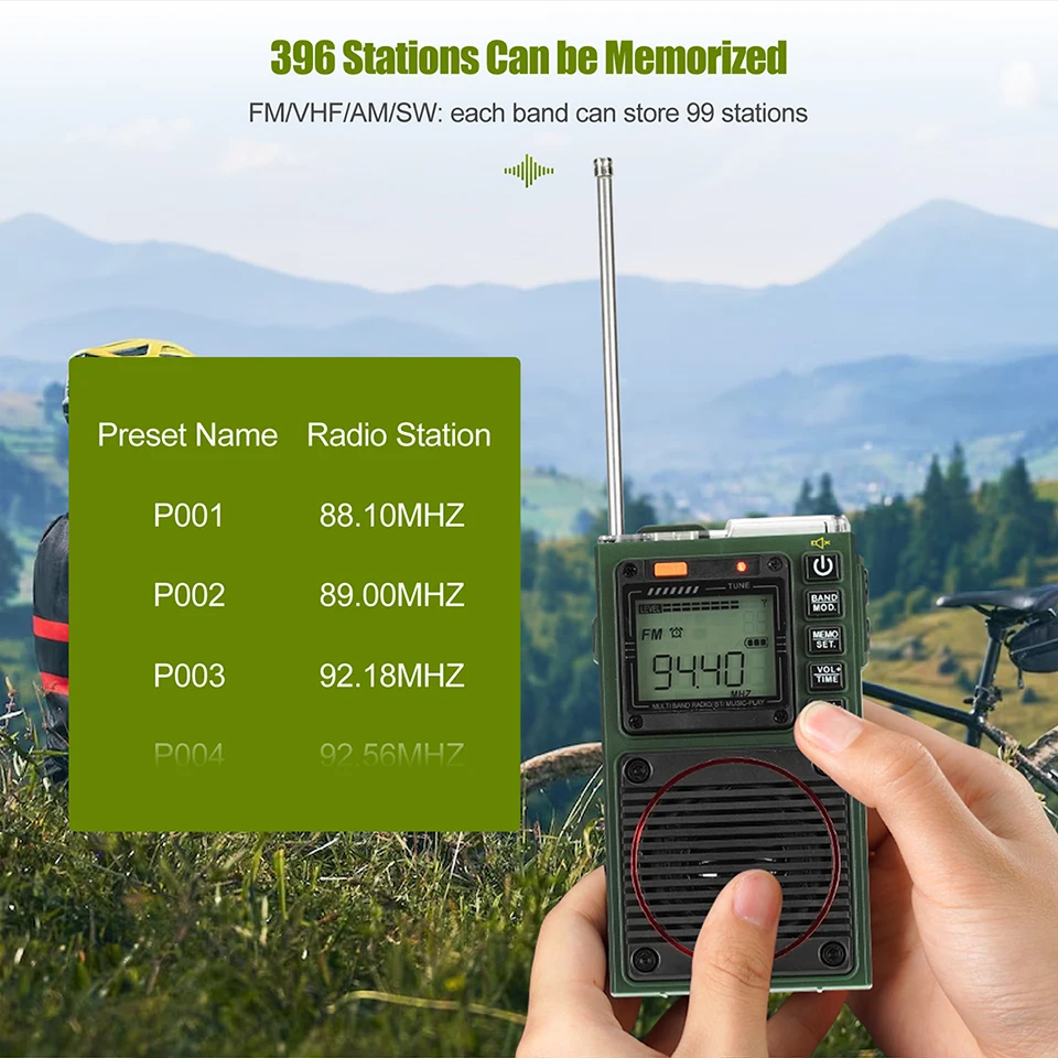 Retekess TR111 Radio FM Tragbare Radios AM FM Mini Amateurfunk Kurzwellen Notfall Amateurfunk Multiband SW VHF WB Wecker – Detail 5