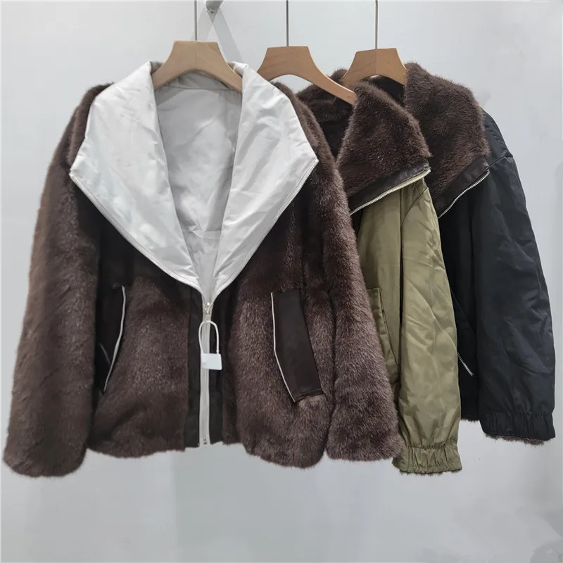 2026 Fur Jacket Women's Short Integrated Environmentally Friendly Jacket Worn on Both Sides