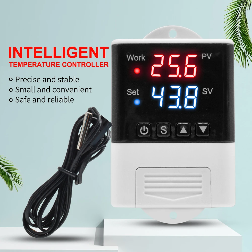 Termostato Digital Dual DTC1110, controlador de temperatura, termorregulador inteligente, AC110-220V, refrigeración, calefacción, interruptor con sonda de Sensor