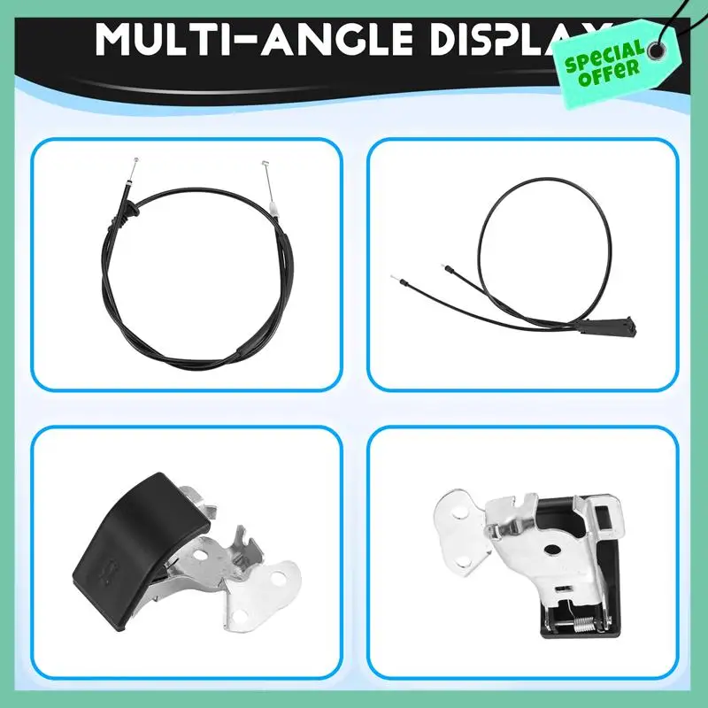 

A03G-Car Hood Release Cables And Handle Set For Mini Cooper R55 R56 R57 R58 R59 2007-2015 51232751378 51237148865 51237149591