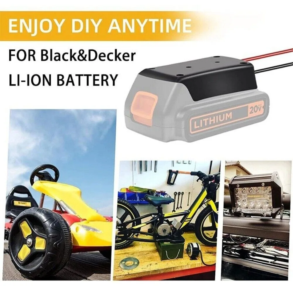 Imagem -02 - Power Wheel Adapter para Black Decker 18v Li-ion Battery Dock Conector de Alimentação para Faça Você Mesmo Passeio em Caminhão Robótica rc Brinquedos e Trabalho