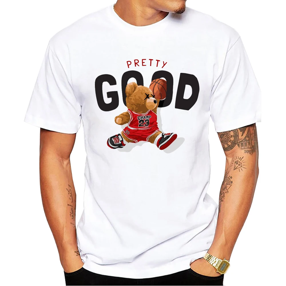 تيهاب-قميص رجالي مطبوع قصير الأكمام للدراجة النارية ، ركوب الدب الرائع ، متسابق السرعة ، هاراجوكو تي شيرت ، الصيف #3