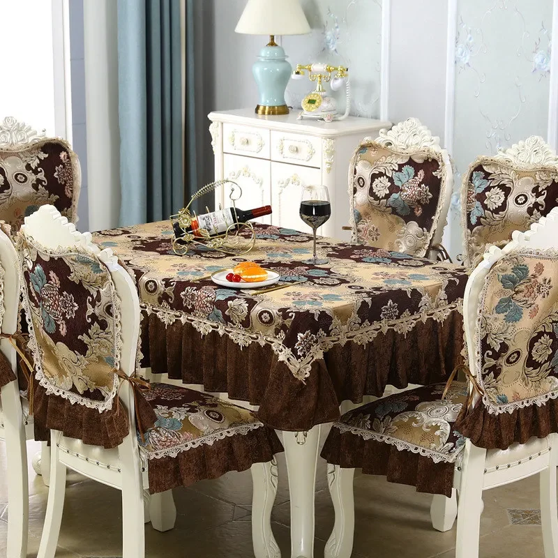 EIFLOY-Luxury Fabric Table Cloth Cover, for Dining Table, Rectangular, Square, Coffee Table Cover, Party, European Jacquard