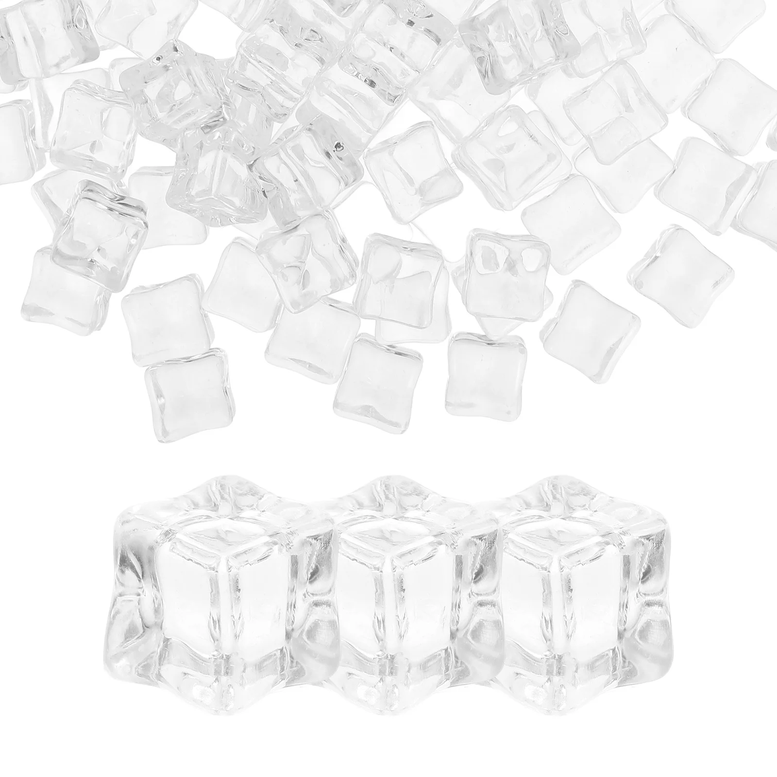 

100pcs Simulated Cubes 15Mm Clear Artificial Square Fake For Vase Fillers Home Decor Party Centerpieces Photography