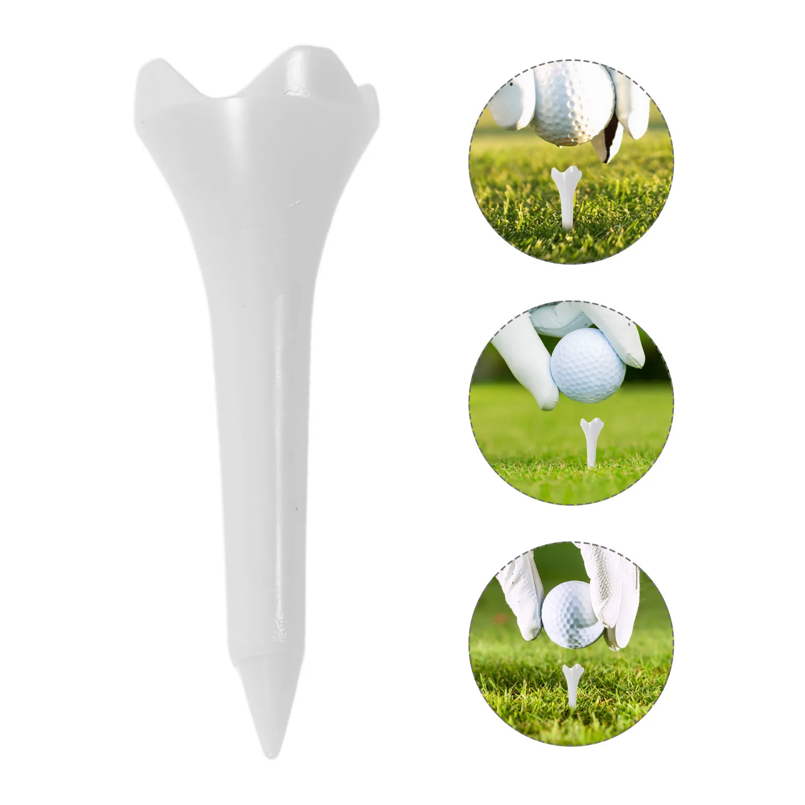 50 قطعة تي شيرتات الجولف البلاستيكية 1.5 بوصة قصيرة متينة ومستقرة 4-الشق تصميم لممارسة نطاق القيادة حامل تي شيرت جولف قابل لإعادة الاستخدام