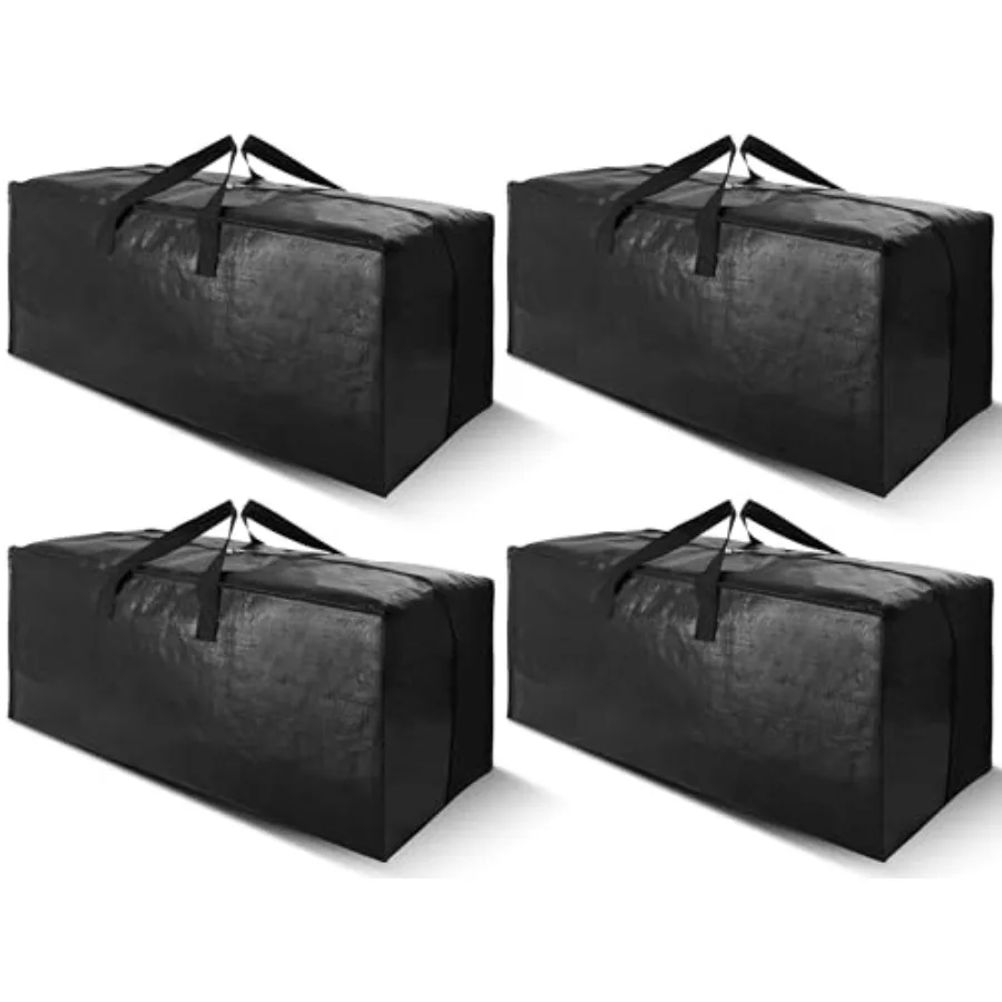 

Набор из 4 сверхпрочных больших сумок для переезда с лямками для переноски, прочными ручками и молниями, складные сумки для хранения, экономящие место