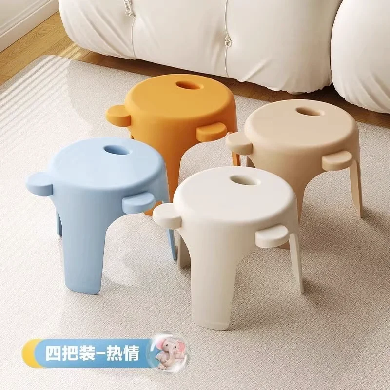 Small stools, household low stools, creative cartoon sofas, round stools, wooden stools, changing shoes, stools