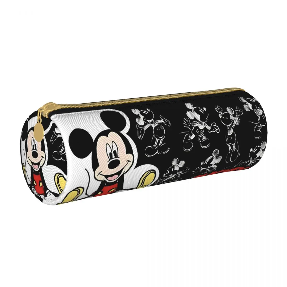 

Disney Mickey Mouse Minnie Merch Pencil Cases Leather Pen Holder Bag Girls Boys Large Storage Students School Gift Pencilcases