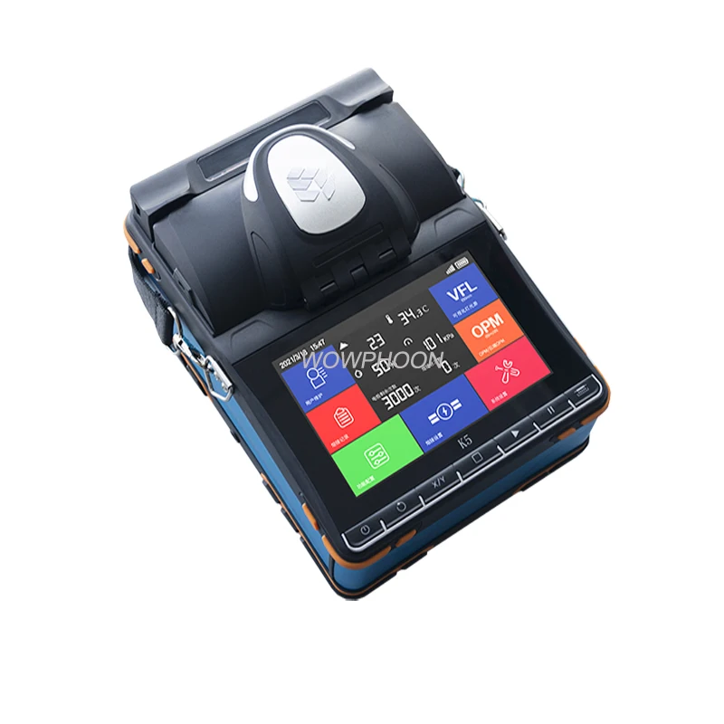 Imagem -05 - Fibra Óptica Fusion Splicer Máquina de Solda com Tela Sensível ao Toque Inteligente Automático Motores Vfl Opm Personalizado k5