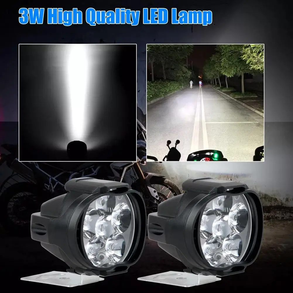 7500K LED Headlights Motorcycle White Super Bright 12V Fog Working Front Light Light 2pcs Accessories 1800LM Auxiliary Spot G8Q1