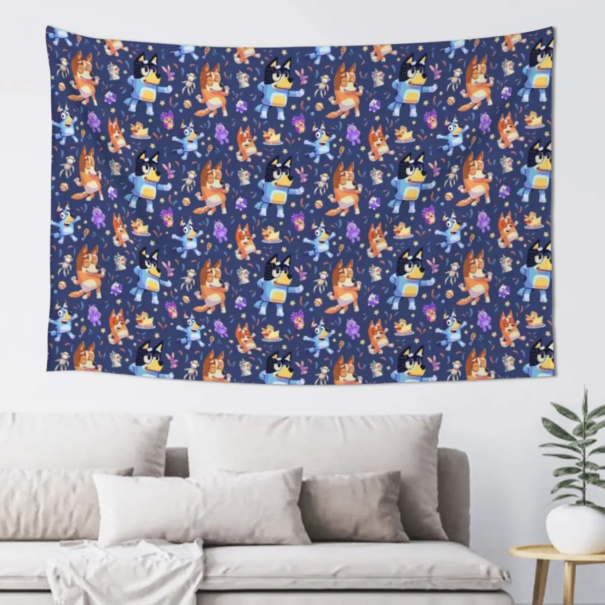 

Dance Mode Bingo Bandit Chilli Heeler Tapestry House Decor Room Decorations Aesthetics Wall Decorations Tapestry