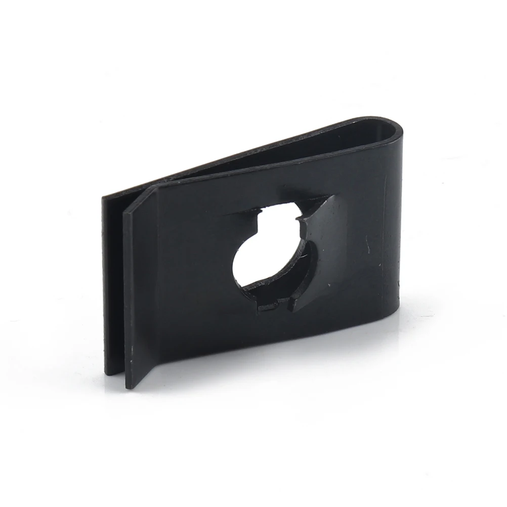 

50pcs U Nut Fasteners Manganese Steel Spire U Clip Black Auto Trim Panel Fixing Clips For Car Door Dashboard Wire Secure