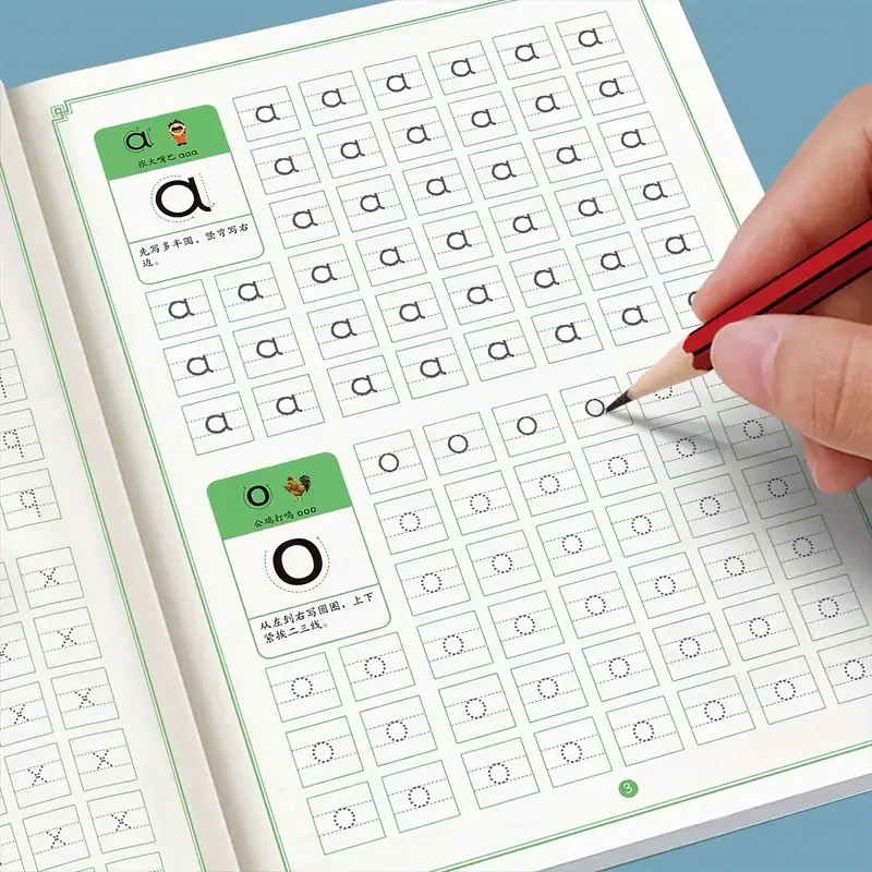 32 صفحة كتاب ممارسة الكتابة الأبجدية تتبع المصنف أنشطة التعلم ما قبل المدرسة ABC تتبع الخطوط الموجهة كتاب