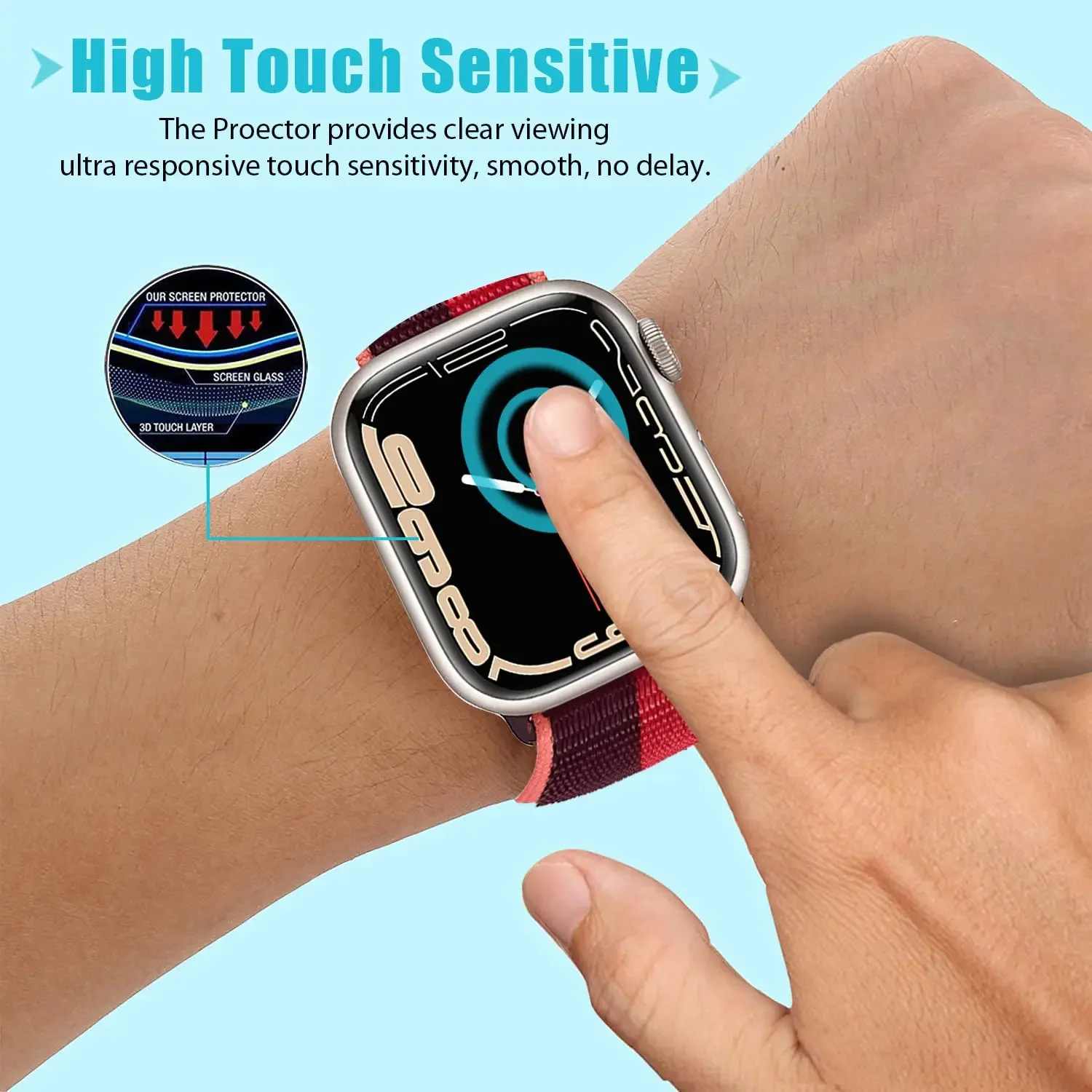 3D Tempered Glass For Apple Watch band 41mm 45mm 42/38mm Film Screen Protector Accessories iwatch Series 7 6 5 4 3 Se 40mm 44mm