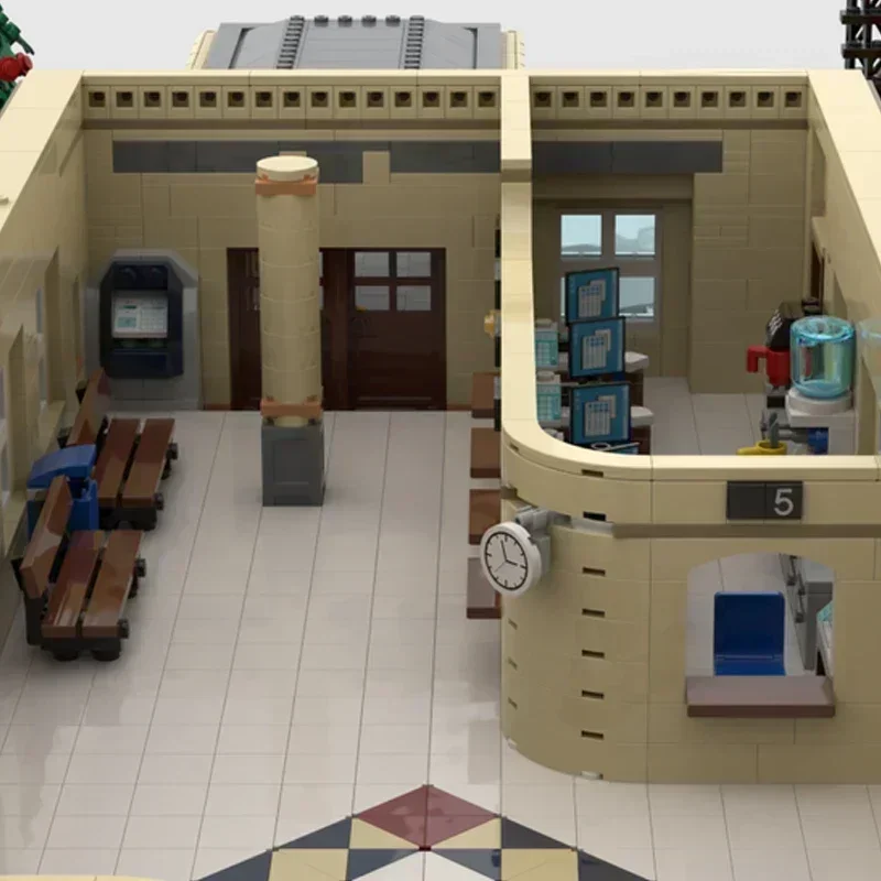 ชุดตัวต่อโมเดลสถานีรถไฟสไตล์นีโอคลาสสิก ของเล่นประกอบเอง ชุดของขวัญสำหรับเทศกาลคริสต์มาส