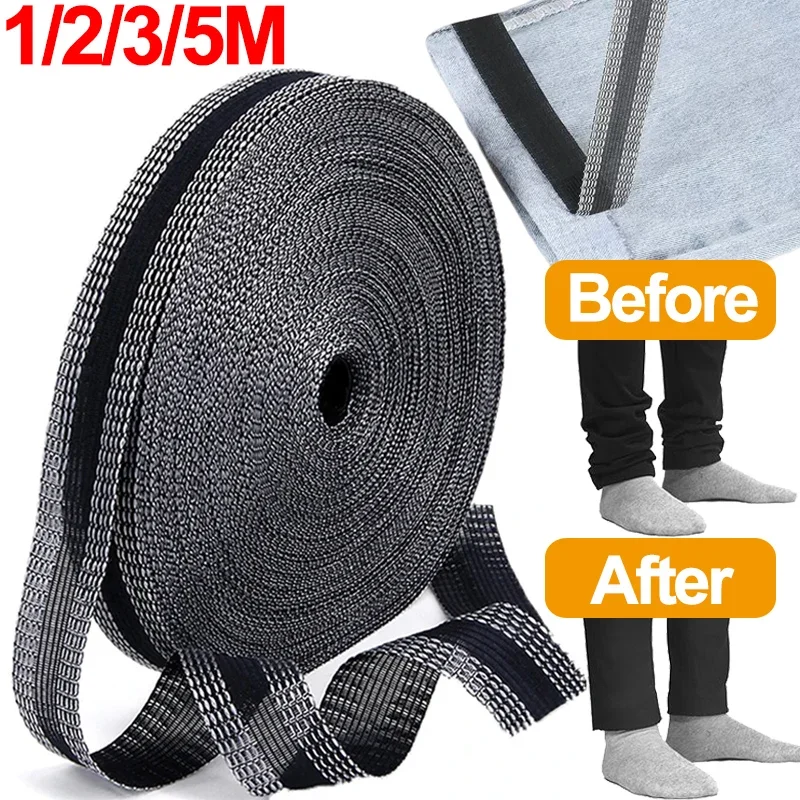 5M Pants Edge Shorten Paste Self-Adhesive Pants Mouth Hem Iron-on Hemming Tape Jeans Pants DIY Sewing Free Trousers Fabric Patch