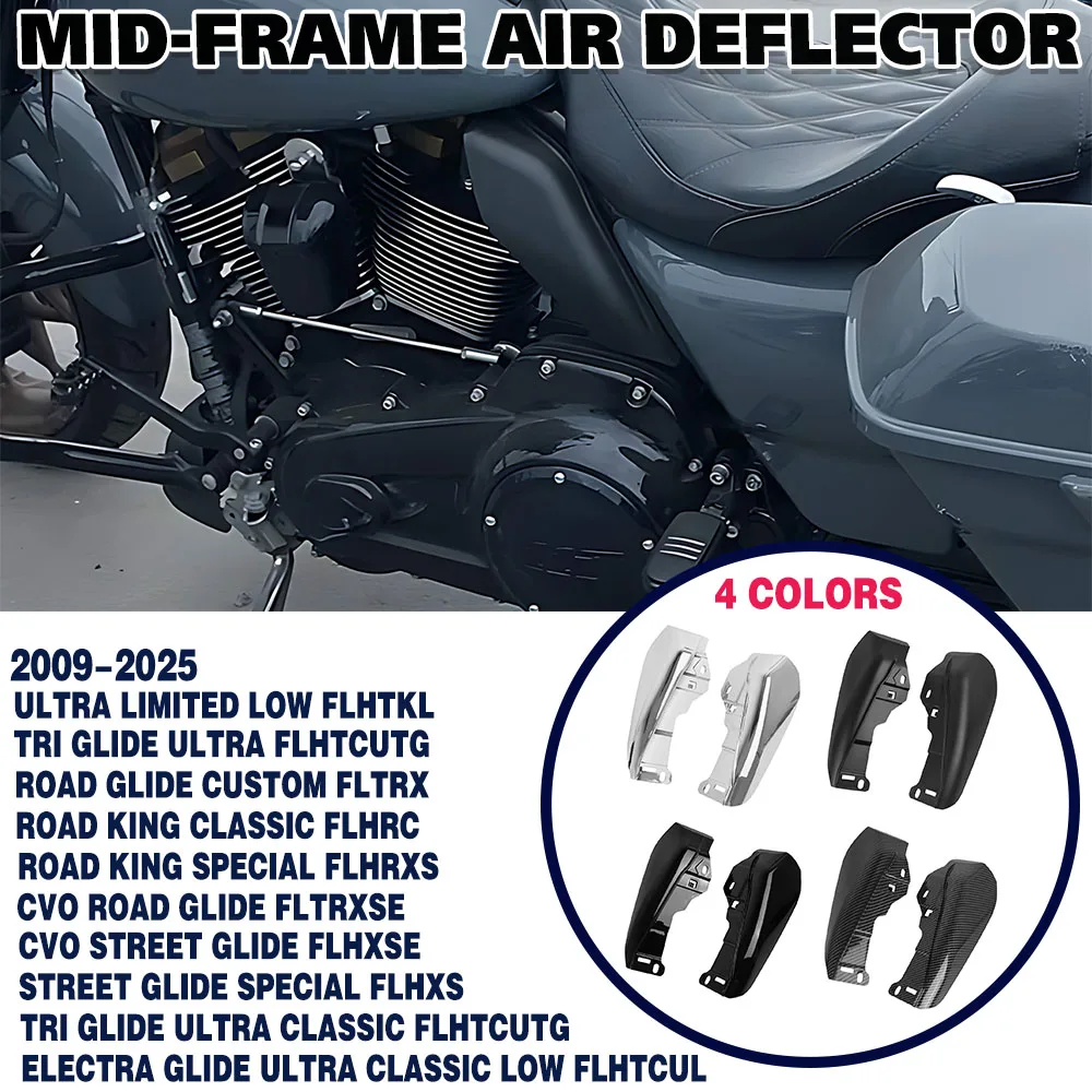 

Compatible with Harley Touring Street Electra Glide CVO Road King FLHR FLHX 2023-UP Mid-Frame Air Deflector Under Seat Engine
