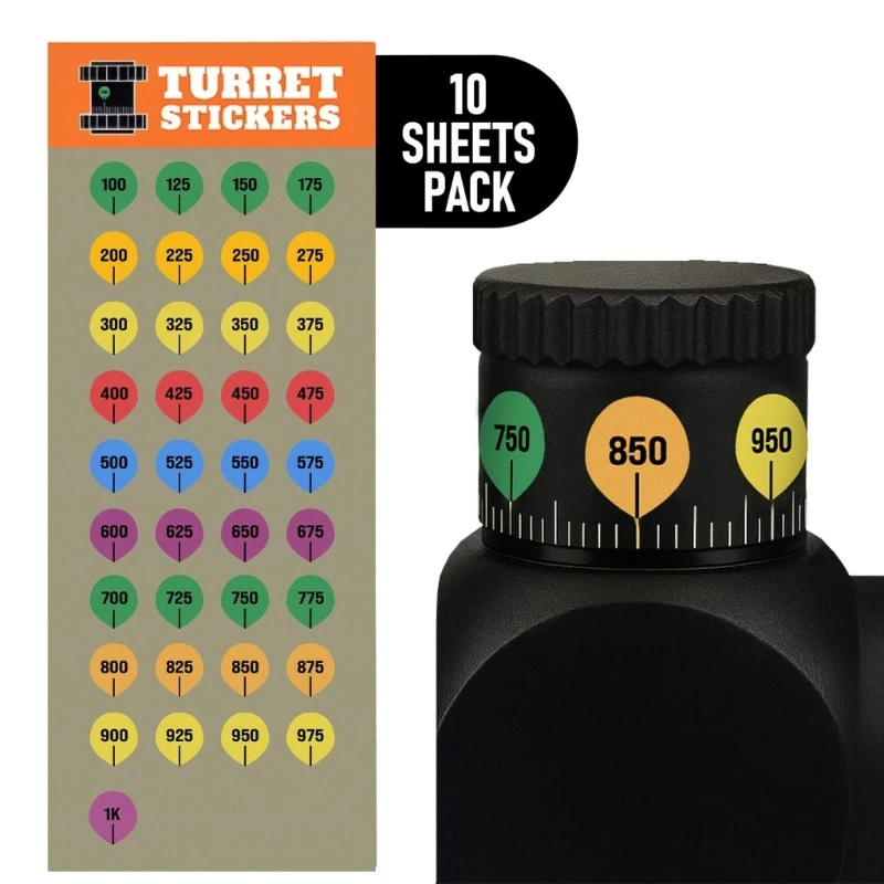 10/5 Sheets Hunting Scope Ranges Markers Color Coded Ranges Card Labels for Precisely Shootings and Hunting Enduring