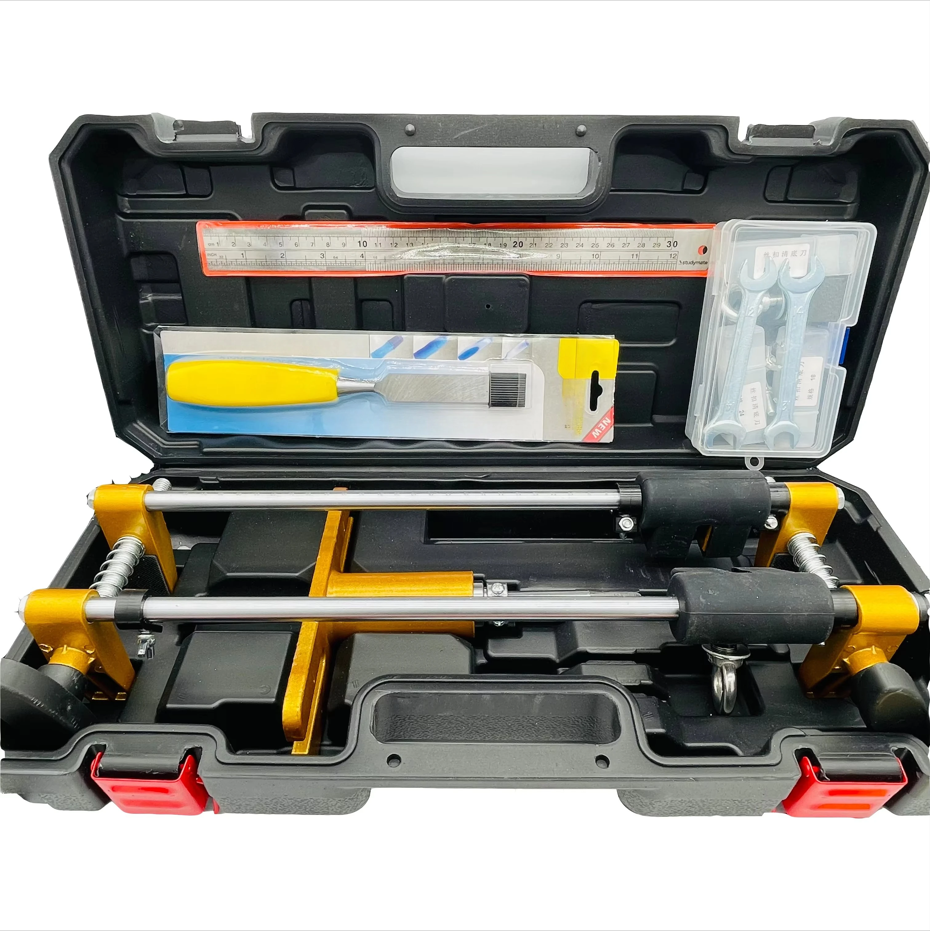 

Door Lock Opener Mortiser Fitting Jig Drill Bit Kit with Wrench Pocket Hole Saw Opener Installation Mortising Fitting Jig Tools