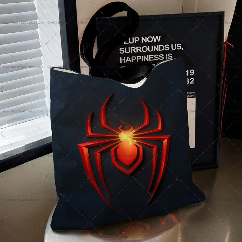 Women Men Fashion Printed Handbags Accessories sSpider Boys Anime Cute Canvas Tote Storage Pouch Shoulder Bag Birthday Gift 2026