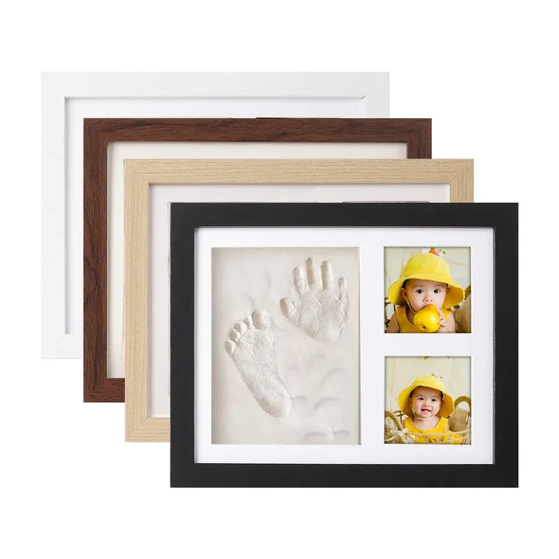 Pet hand and foot print photo frame table set baby mud baby hand and foot print DIY picture frame  home accessories kawaii