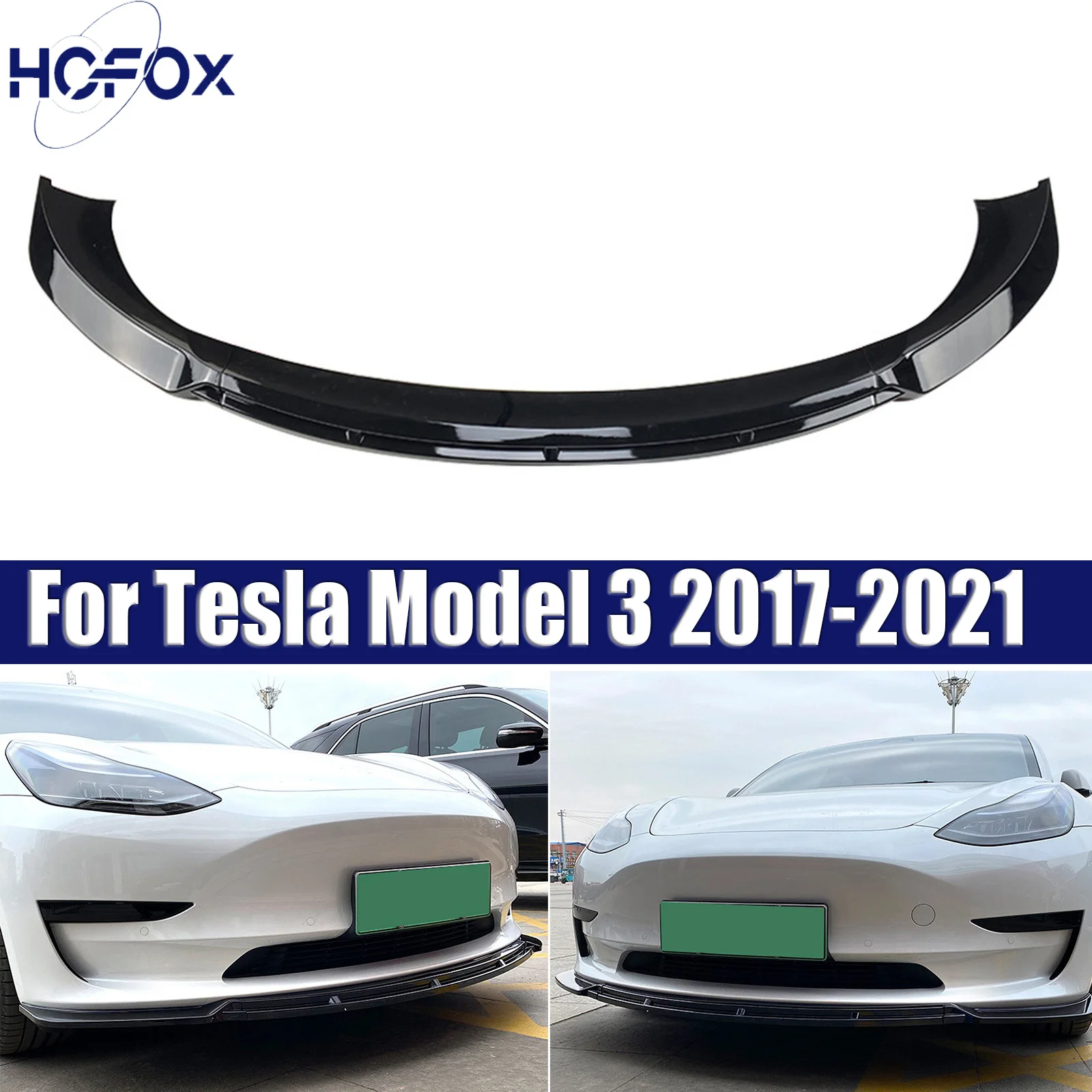 

Car Ftont Bumper Lip Chin Spoiler Splitter Diffuser Bodykit Tuning Trims For Tesla Model 3 2017-2021