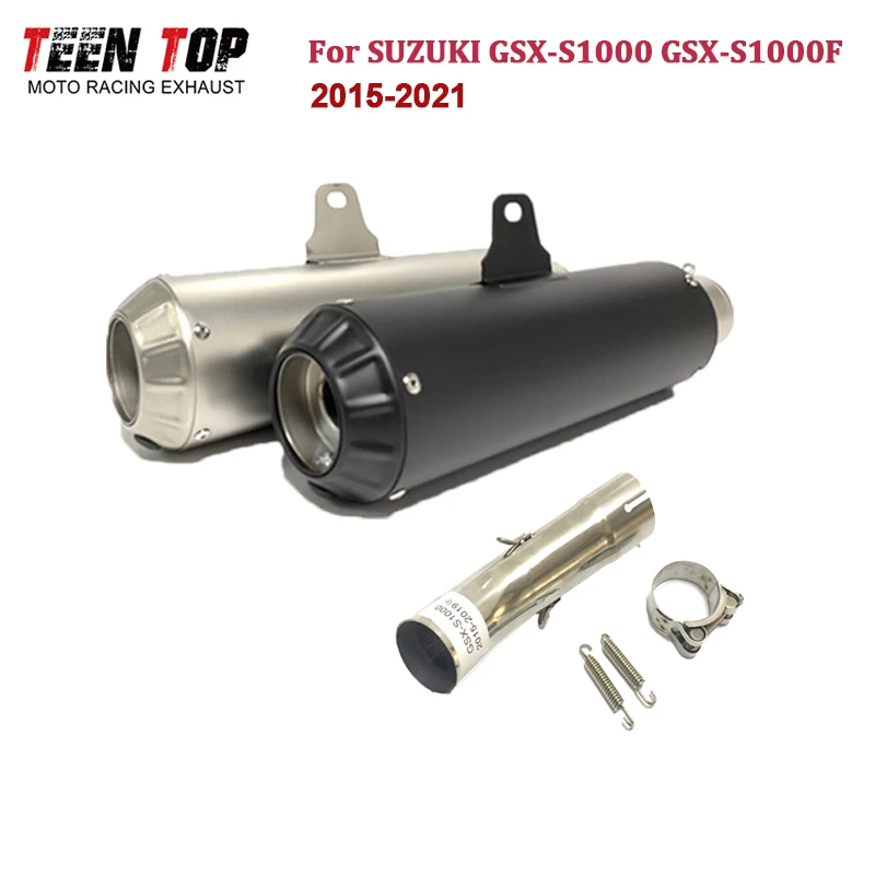 GSX-S1000 Slip-On Exhaust For SUZUKI GSXS1000 GSXS1000F Exhaust Muffler GSX-S1000F Exhaust Middle Pipe 340mm Motorcycle Tailpipe