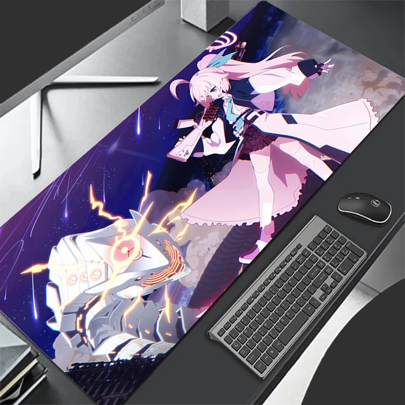 لوحة ماوس للألعاب بتصميم غير قابل للانزلاق من المطاط الأزرق الأرشيف تاكاناشي هوشينو بحافة مخيطة لوحة مفاتيح ولوحة ماوس للعمل المكتبي