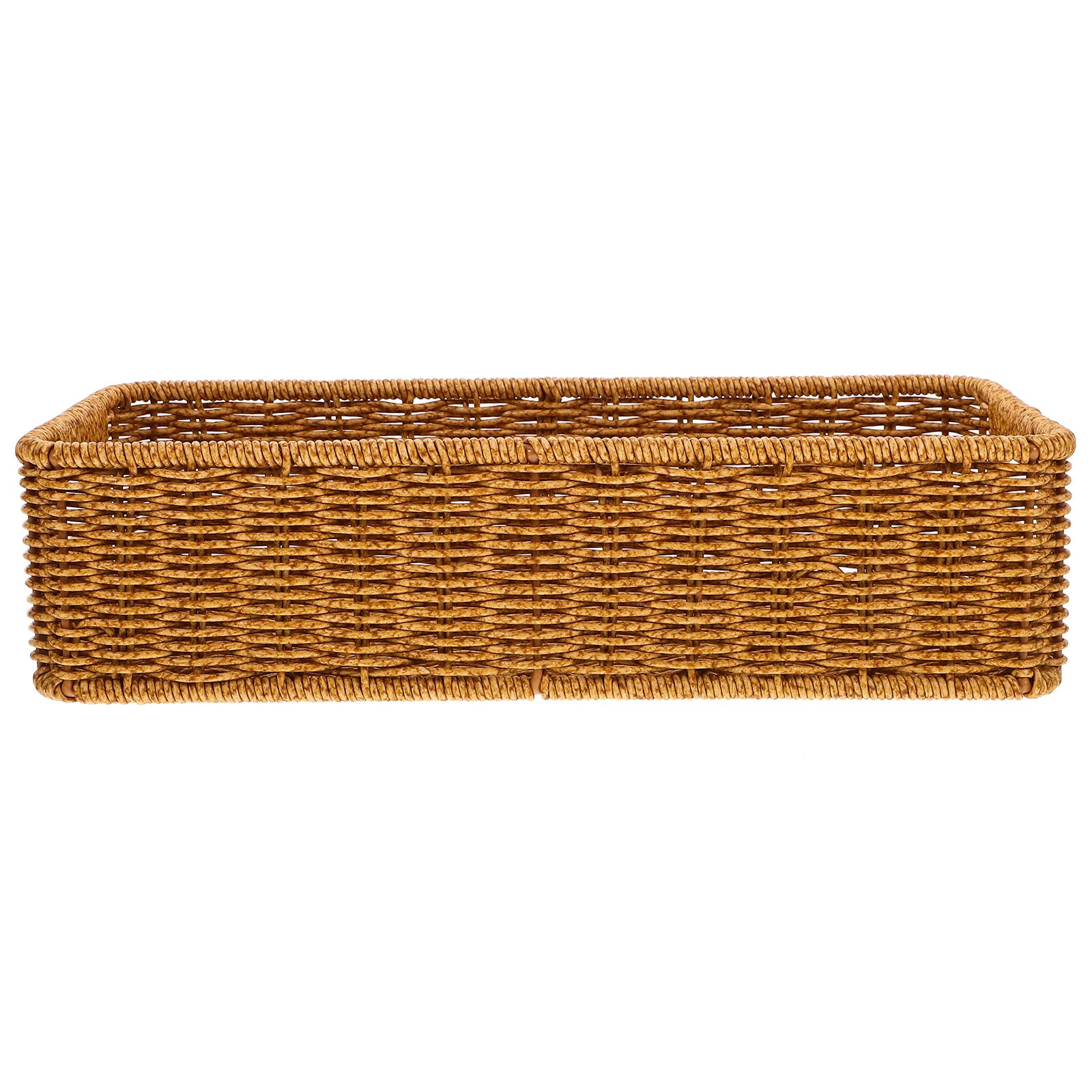 

Rectangular Imitation Rattan Woven Cutlery Storage Basket Kitchen Organizer Tableware Holder Utensil Basket Silverware Storage