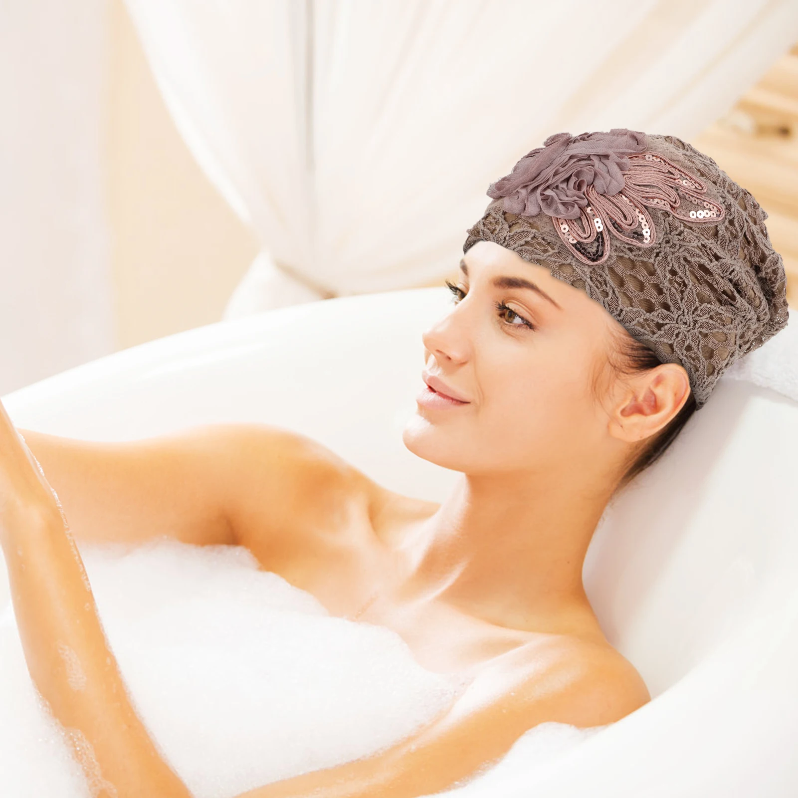 

Polyester Lace Sleep Cap Women Cap Women Night Pregnant Household Warm Stylish Soft Durable Hat Hair Care Chemo
