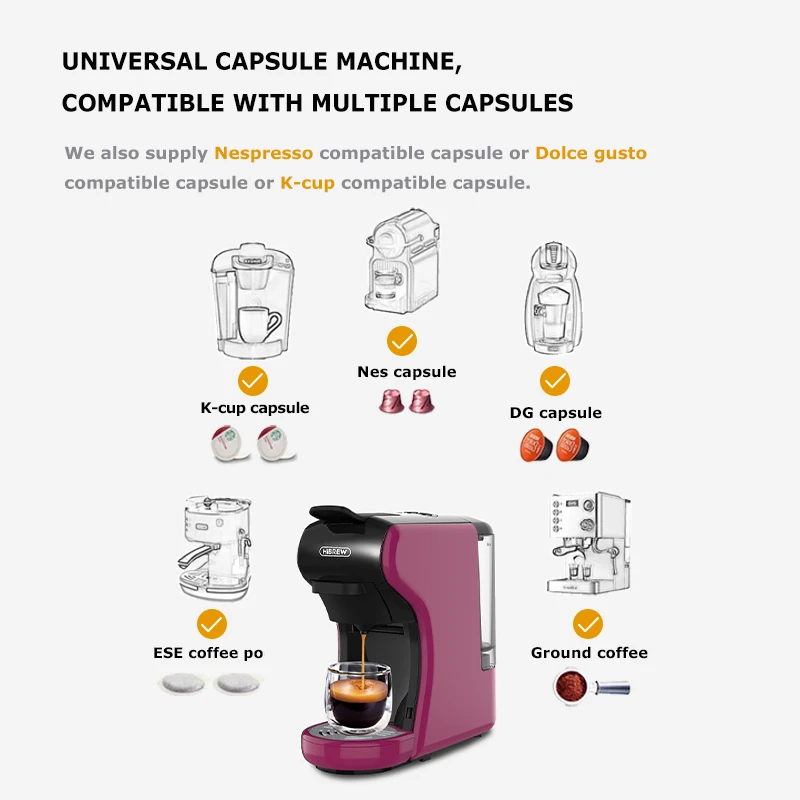 HiBREW بيع التخليص اسبريسو كابتشينو لاتيه 20Bar 3 في 1 ماكينة القهوة التلقائي رغوة الحليب الساخن ESE جراب والقهوة المطحونة H8A