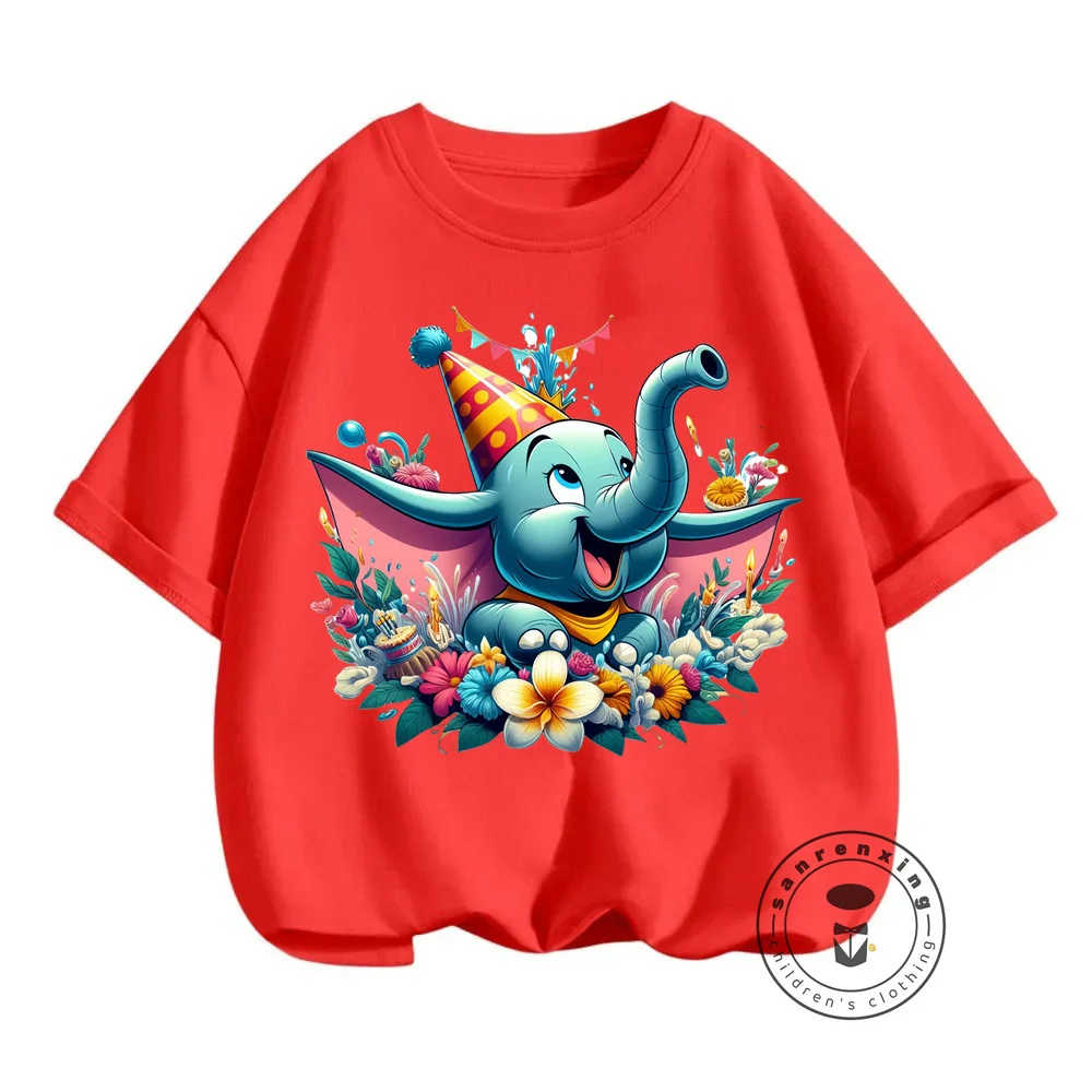 Lightweight Dumbo Disney Summer T-Shirts Comfortable and Fashionable O-Neck Tops for Boys and Girls Ideal for Warm Season Fun