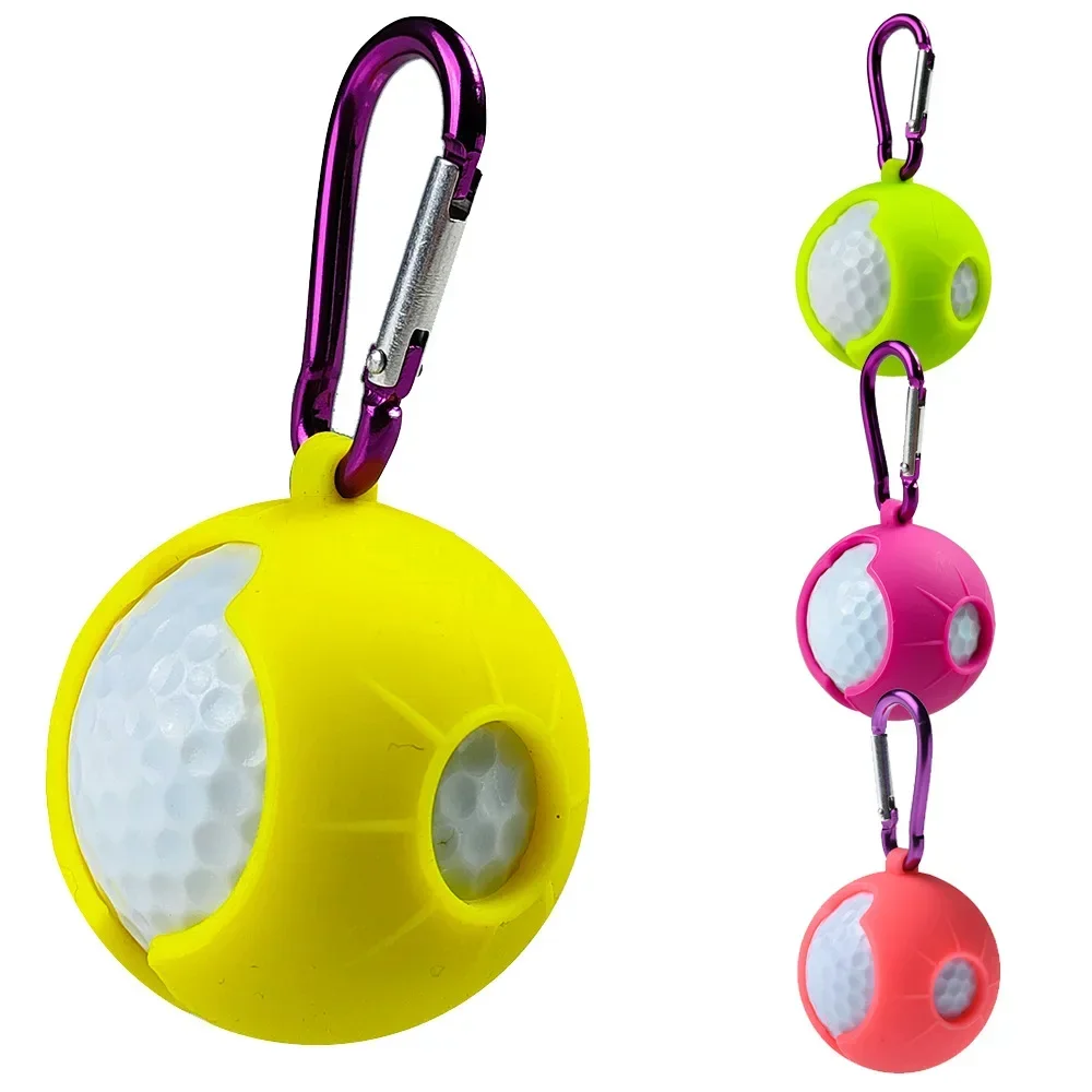 Silicone Sleeve Portable Golf Ball Holder Storage Waist Carrying Protective Cover with Secure Buckle for Men Women Golfer Lovers