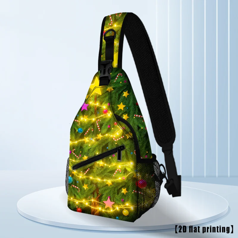 Christmas Tree Hiking Backpack/Chest Bag Large Capacity Lightweight Crossbody with Reversible Adjustable Strap