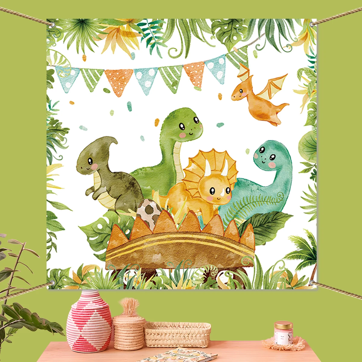 Dinosaur Balloon Background Cloth Set Jungle Dinosaur Theme Birthday Party Decoration Kids Baby Shower Party Supplies Backdrop