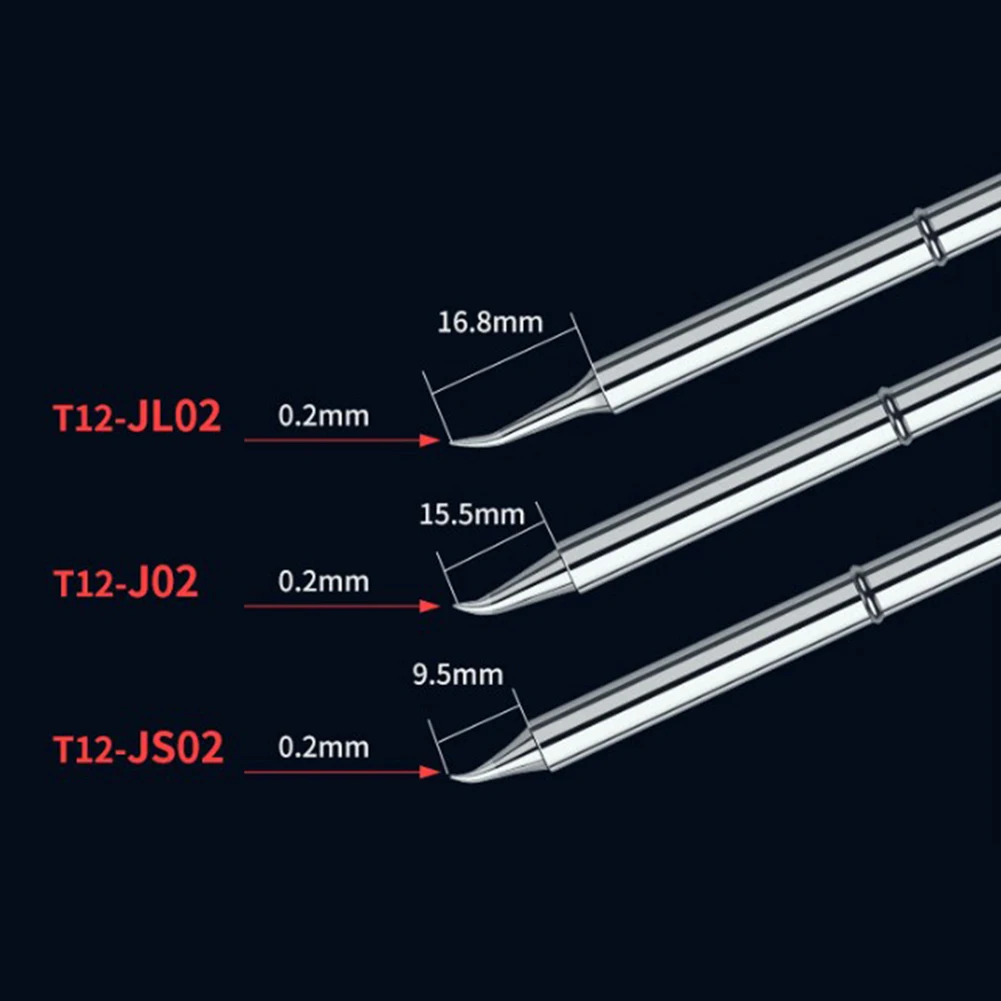 Welding Soldering Iron Tip Accessories Lead-free Sliver Color T12 K J Series 139mm Lenght Environment-friendly.