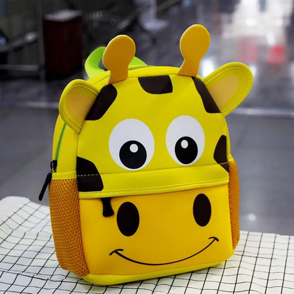 Unisex 3D Cartoon Animal Schoolbag Padrão, Neoprene Crianças Mochila, Mochila Ultra Leve, Crianças, ao ar livre