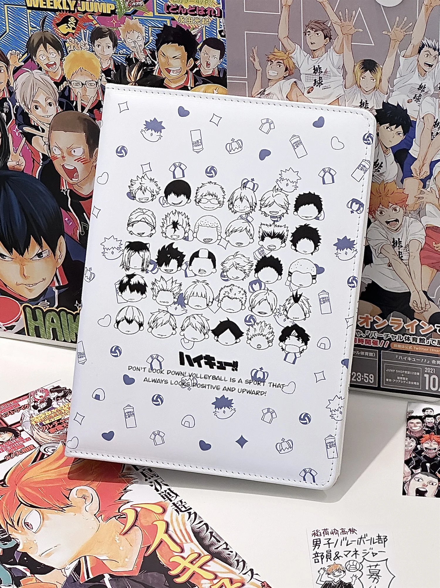 Anime Haikyuu!! Cosplay Loose-leaf Card Book Cartoon Cards Storage Album Four Grid Lesser Calorie Organizer  Xmas Gift