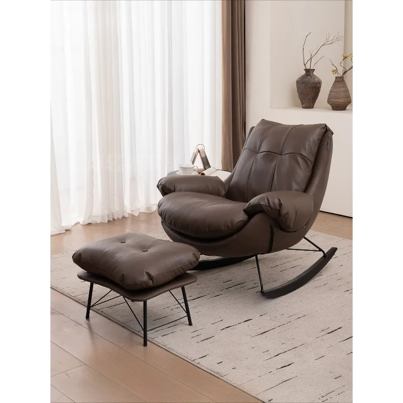 

Premium Rocking Chair Single Minimalist Leather Sofa Sofa Chair
