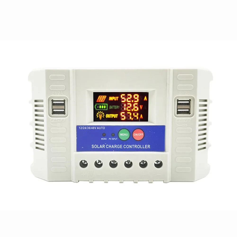 For Solar Charge Controller 1060A with LCD Display and 4 USB Outputs Compatible with Acid and Lithium Batteries