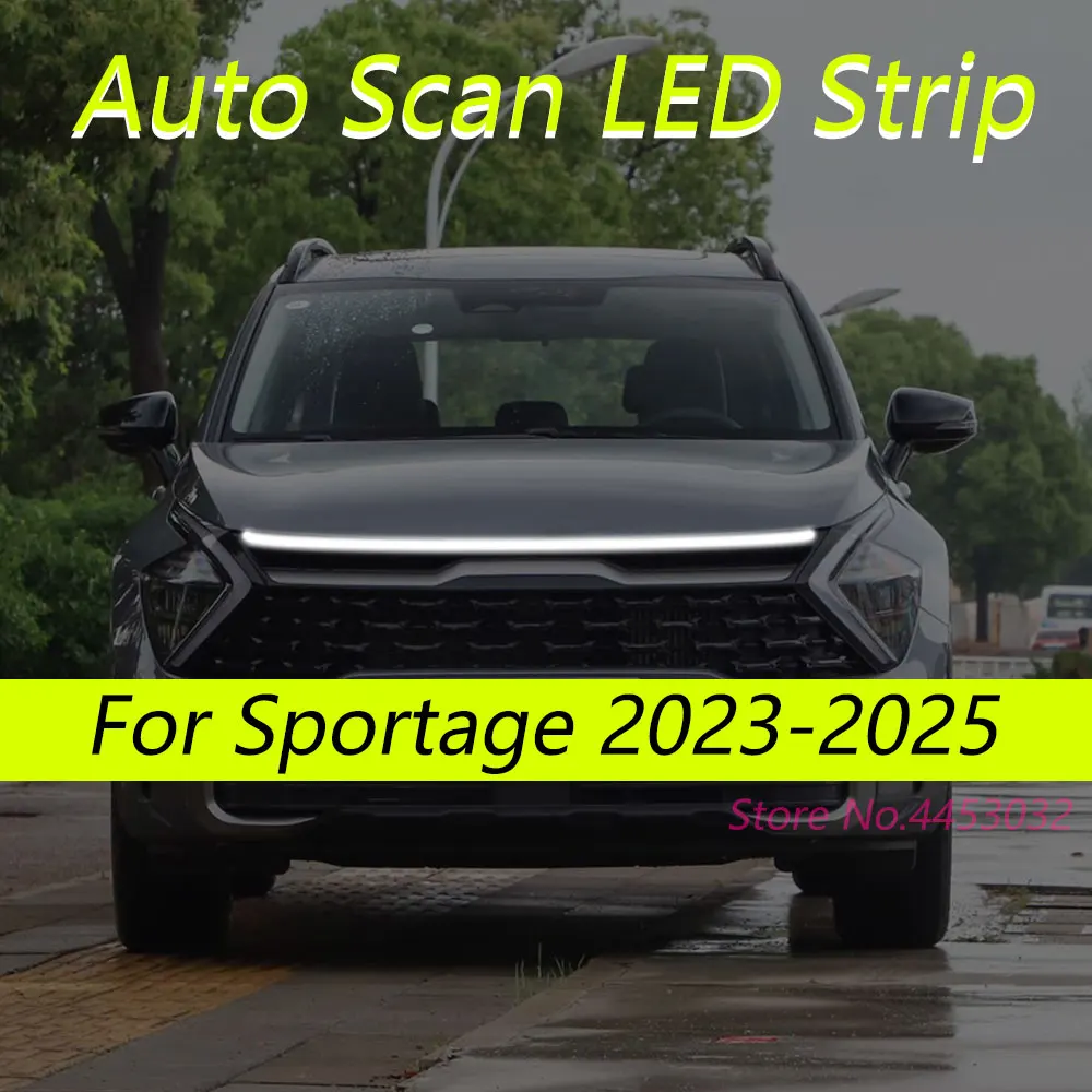 

DRL Auto Scan Starting LED Strips For Kia Sportage 2023-2025 Car Hood Light Flexible Headlights Welcome Light 59 Inch