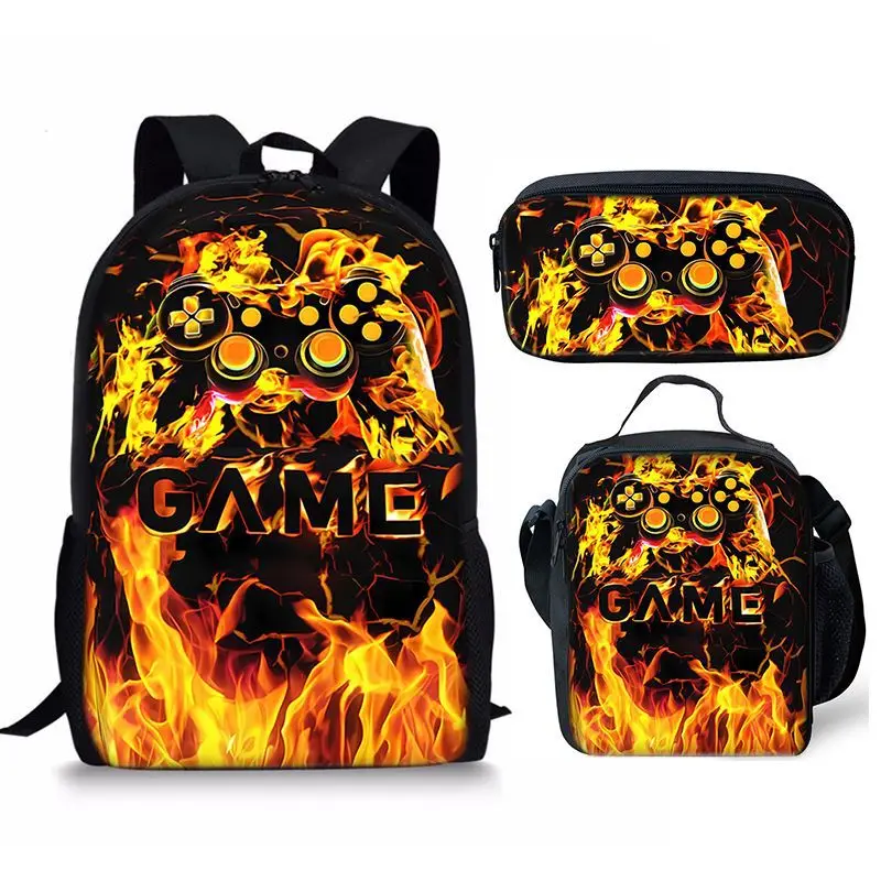 Classic Popular New Games 3D Print 3pcs/Set Student School Bags Laptop Daypack Backpack Lunch bag Pencil Case