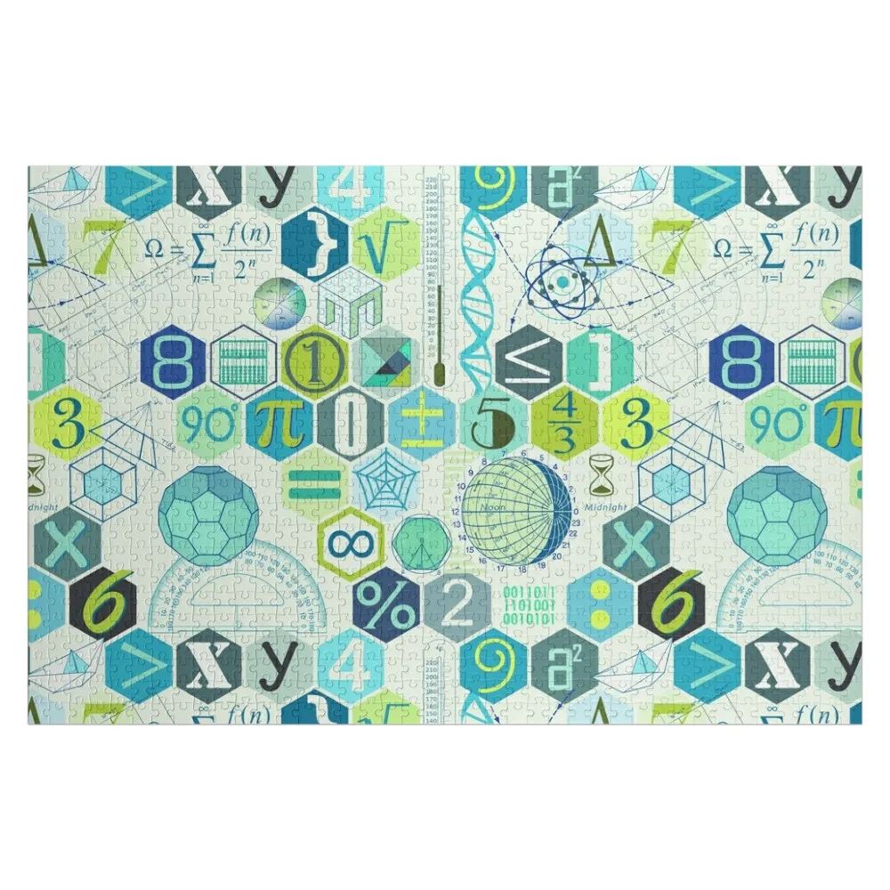 

Math in color (aqua green) Jigsaw Puzzle Customized Picture Personalized Photo Gift Personalized Name Jigsaw For Kids Puzzle