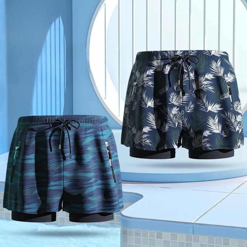 

Casual Pattern Beach Short for Men Printed Summer Swim Trunks Loose Street Short Pants Swimming Boxer Trunks