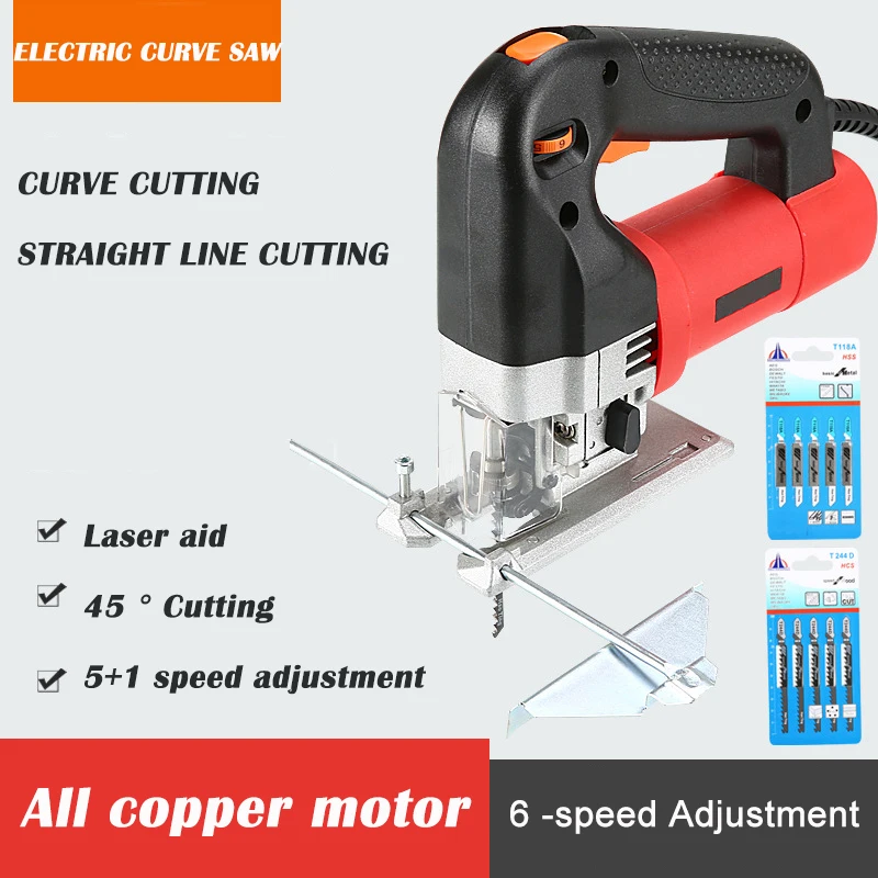 Electric Curve Saw Handheld Multi Function Woodworking Chainsaw  Handmade Flowers Sawing Household Woodworking Cutting Tool