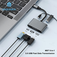 MST 5-in-1 HUB 4K USB-C To DP HDMI/VGA Docking Station Support Dual Screen Display for HP DELL XPS Surface Lenovo ThinkPad