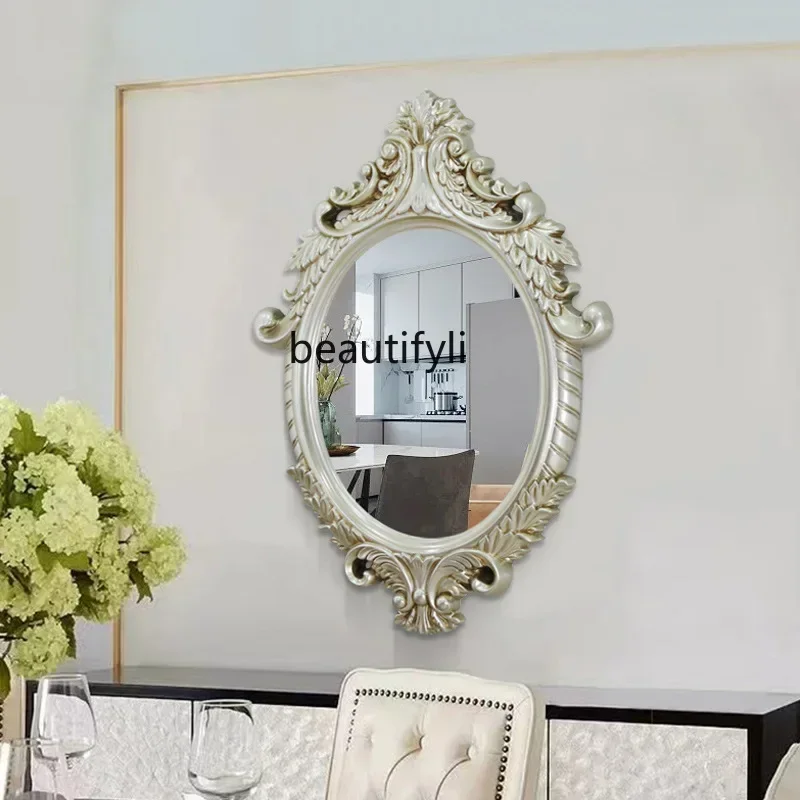Art mirror with bathroom mirror round mirror, decorative mirror, fitting room hemp rope6239