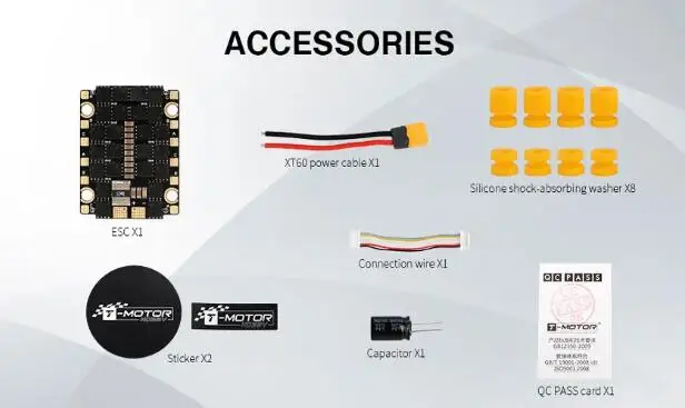 T-Motor VELOX Lite V45A 3-6S BLHeliS 4-in-1 ESC 45A X4 speed controller for stack lightweight budget-friendly great performance