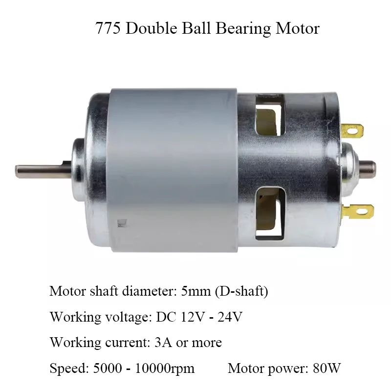 Roulements à billes avant à courant continu, moteur à balais de carbone, haute puissance, couple élevé pour bricolage, scie à table, outils électriques de perceuse, 775, 795, 12V, 24V